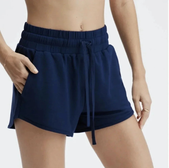 Fabletics Lounge Terry Gym Short, Color Deep Navy Size XS - Picture 1 of 14